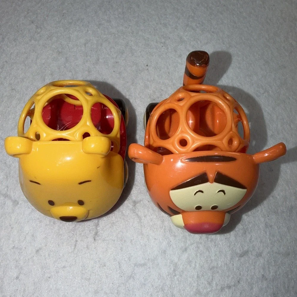 Disney Winnie The Pooh & Tigger O Ball Rattle & Roll Cars Baby Toy Set